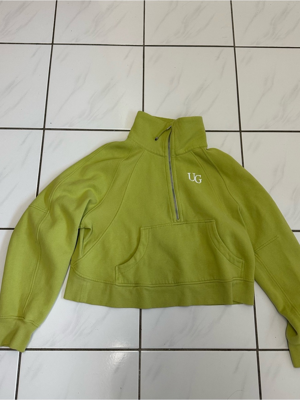 Lululemon Lime Green Quarter Zip Pullover University of Guelph Embroidered M/L